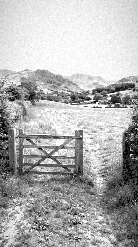 Meadow Glow applied to The field, red filtered
